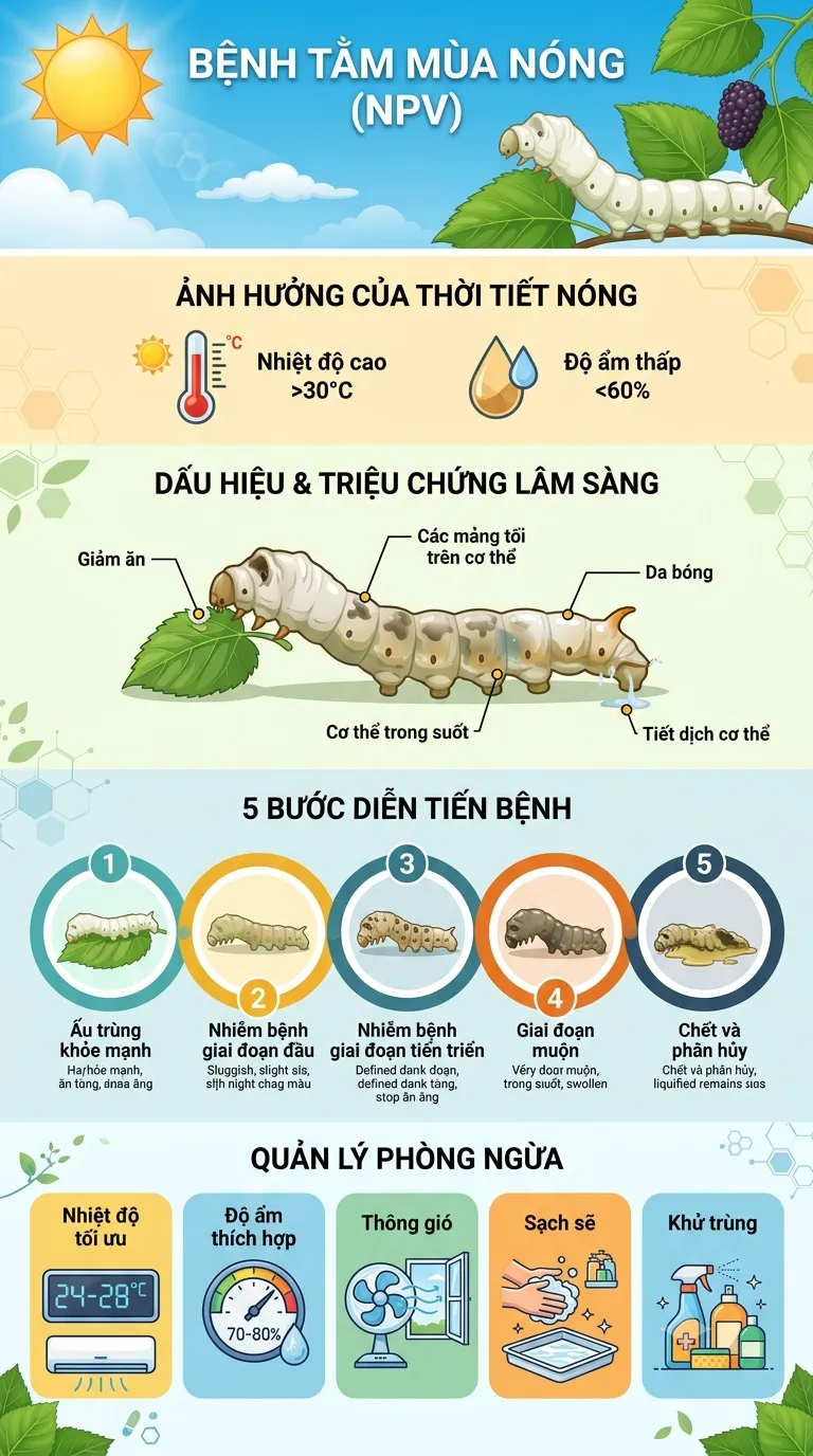 Ảnh minh họa: Vì sao nắng nóng gây bệnh cho tằm?