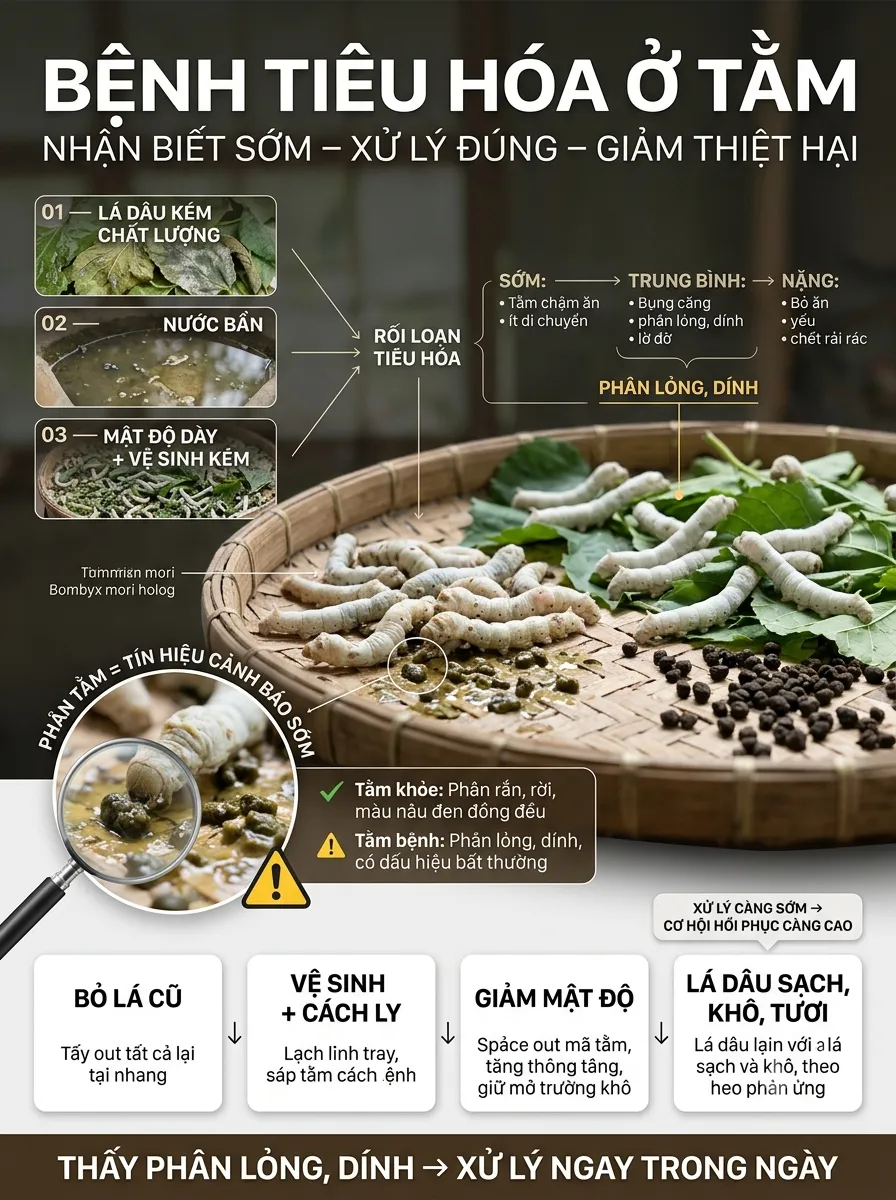 Bệnh tiêu hóa ở tằm