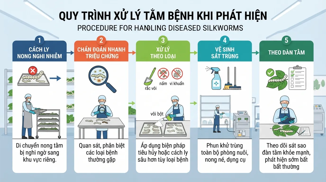 Ảnh minh họa: Kỹ thuật dùng đèn nuôi tằm theo từng giai đoạn