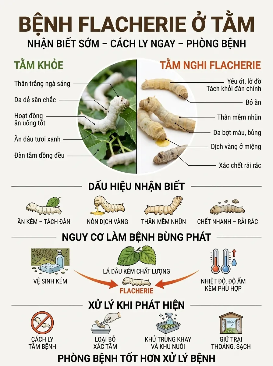 Bệnh Flacherie ở tằm — Dấu hiệu nhận biết và cách phòng tránh
